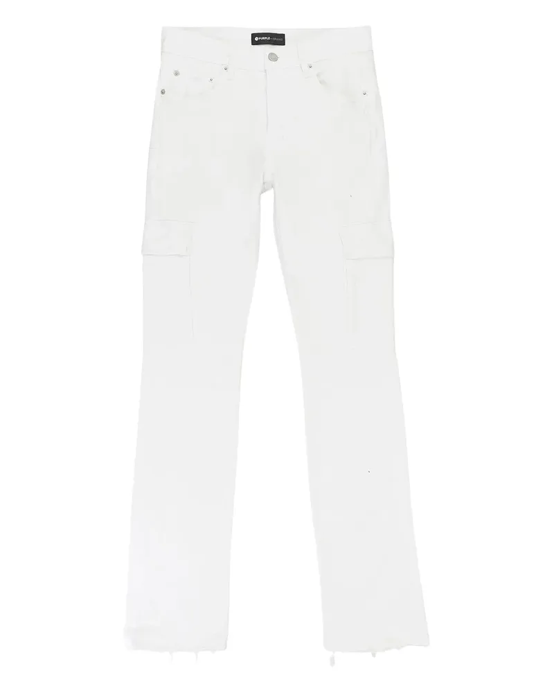 PURPLE BRAND Jeans mit Cargotaschen - Weiß Weiß