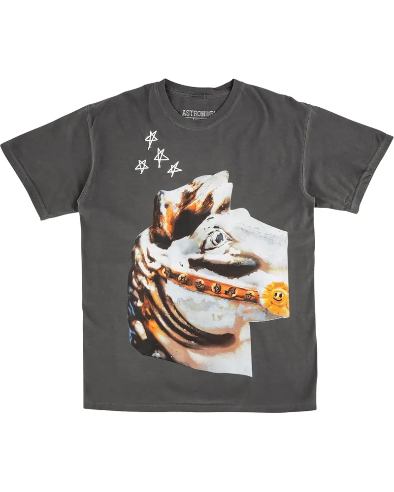 Travis Scott Horse Head Date Back' T-Shirt - Grau Grau