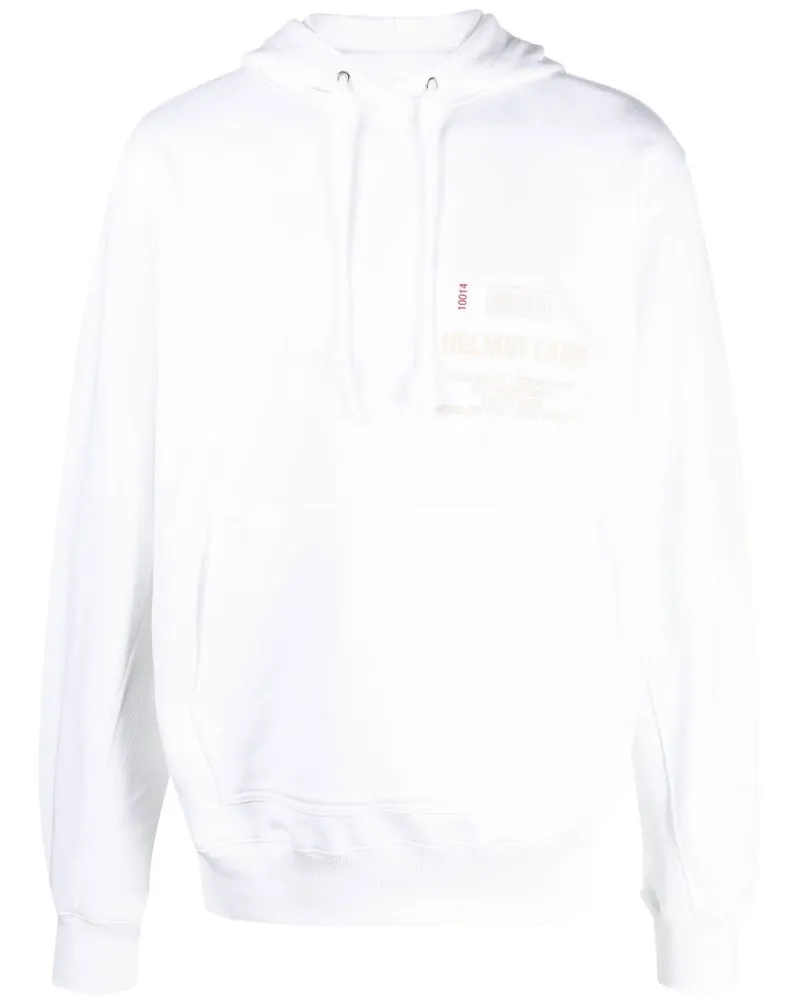 Helmut Lang Hoodie mit Logo-Print - Weiß Weiß