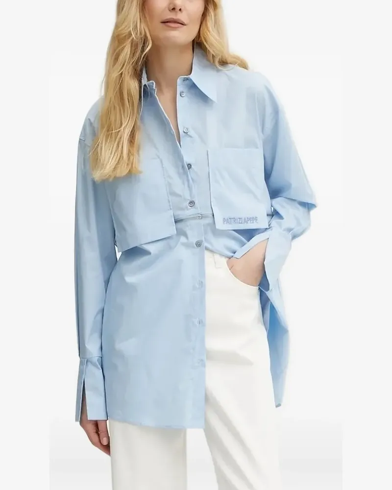 Patrizia Pepe Hemd mit Reißverschlussdetail - Blau Blau