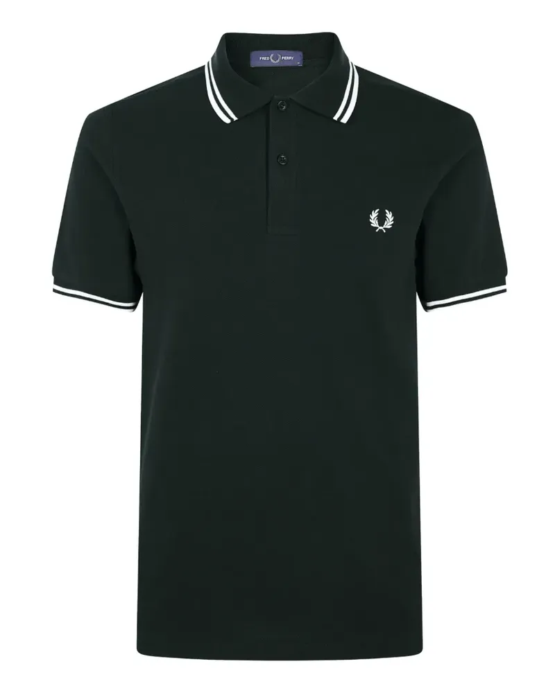Fred Perry Poloshirt mit gestreiften Details - Grün Grün