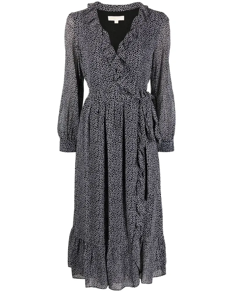 Michael Kors Gerüschtes Kleid mit Gürtel - Schwarz Schwarz
