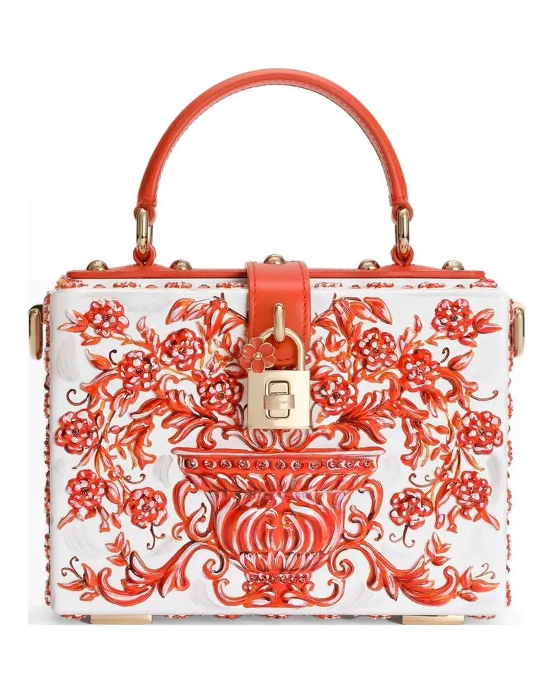 Dolce & Gabbana floral-relief tote bag - Weiß Weiß