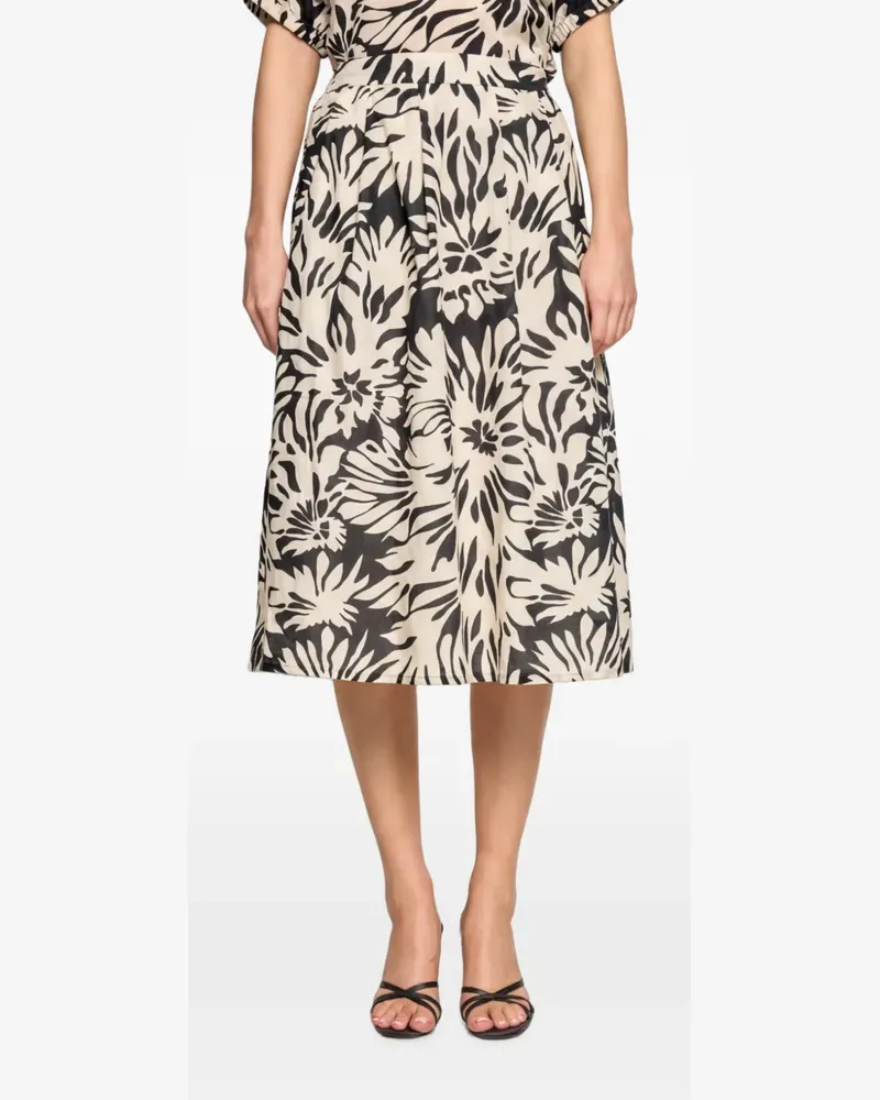 Vera Mont floral-print pleated skirt - Nude Nude