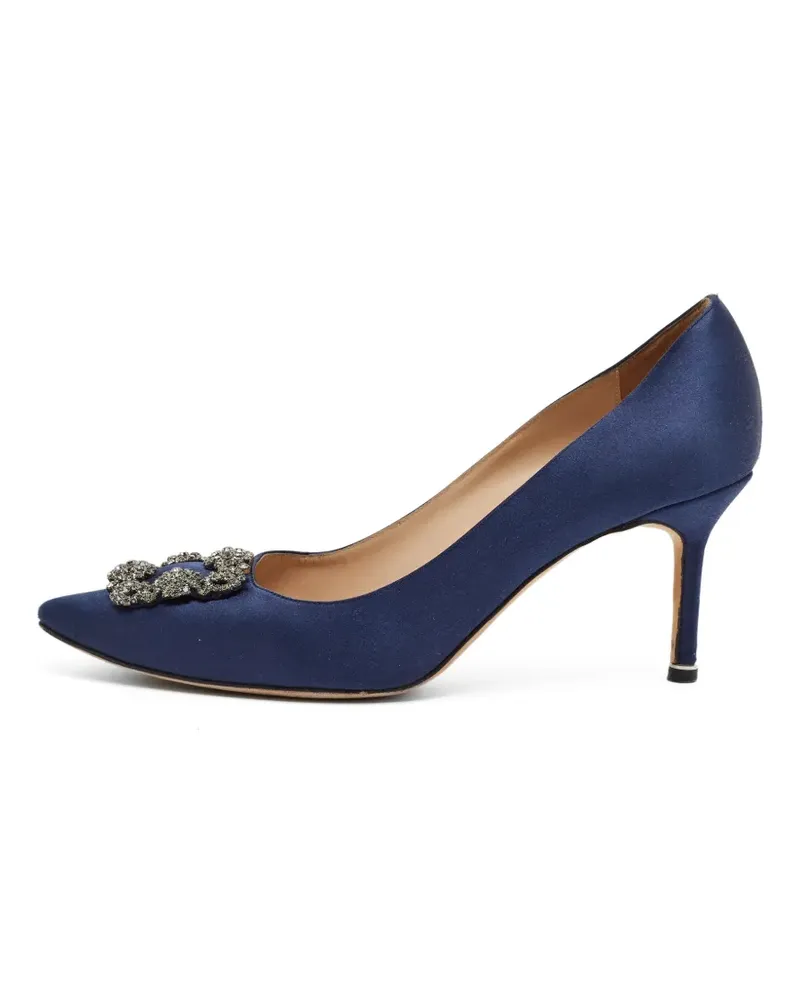 Manolo Blahnik Hangisi Pumps mit Kristallschnalle - Blau Blau