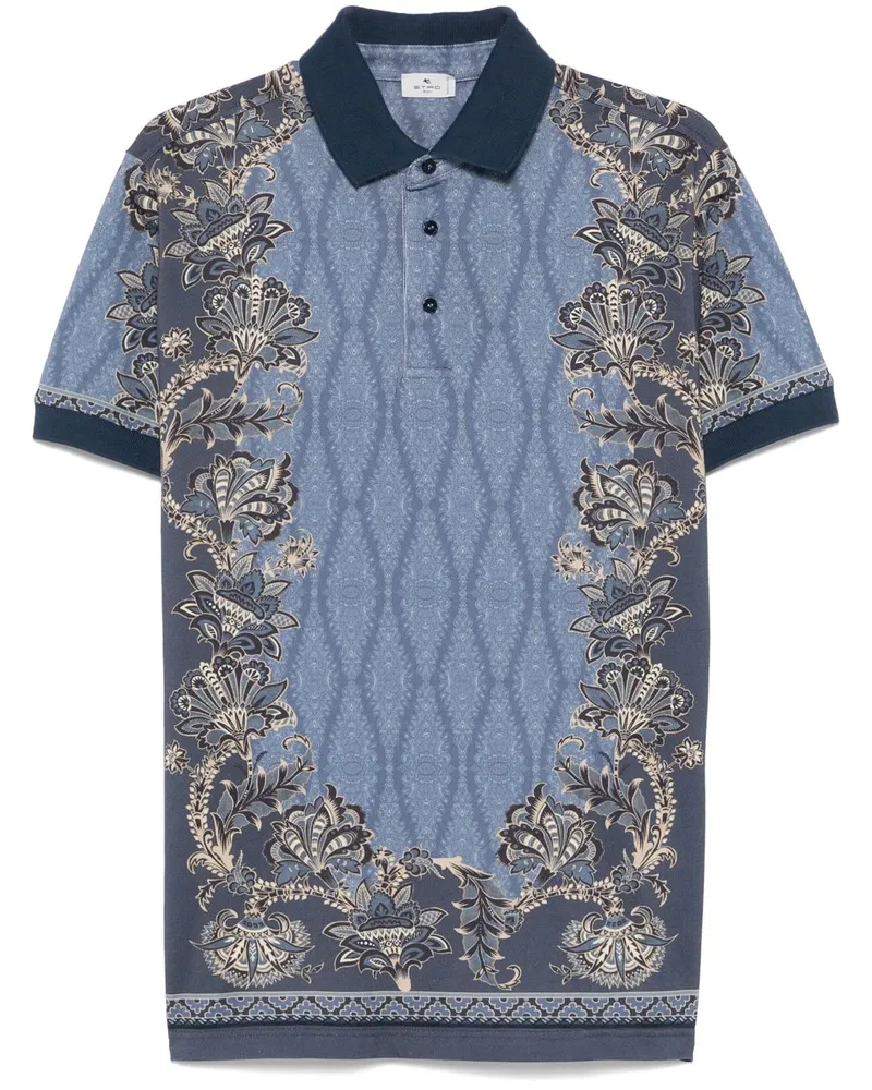 Etro Poloshirt mit Paisley-Print - Blau Blau