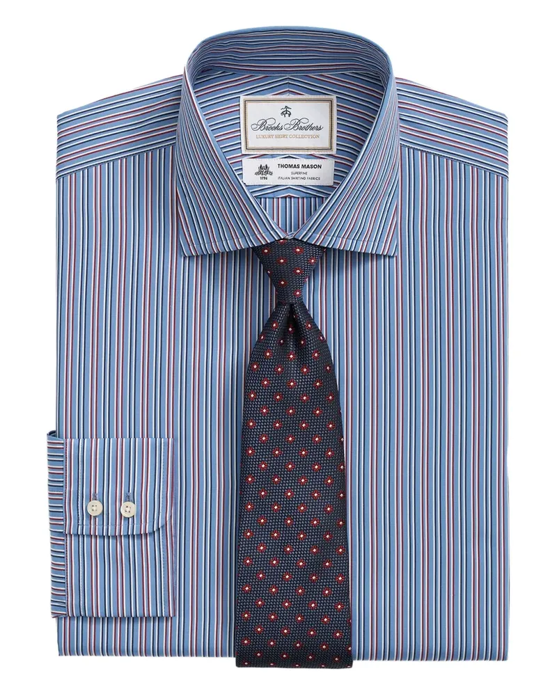 Brooks Brothers x Thomas Mason Hemd mit Streifenmuster - Blau Blau
