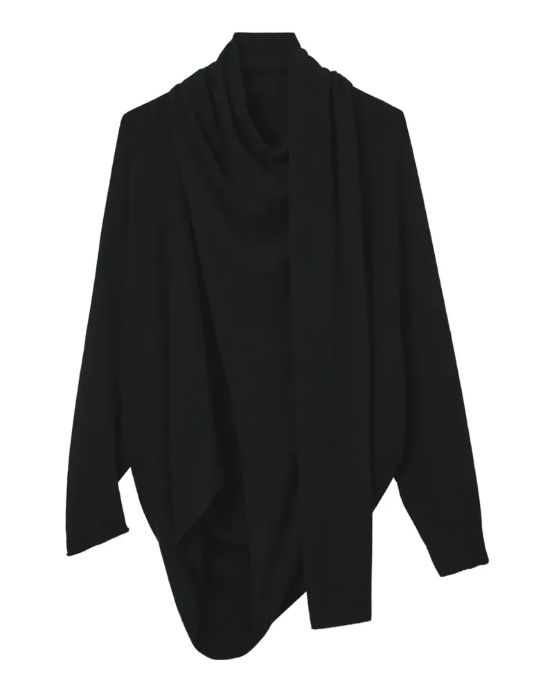 Yohji Yamamoto asymmetric draped cardigan - Schwarz Schwarz