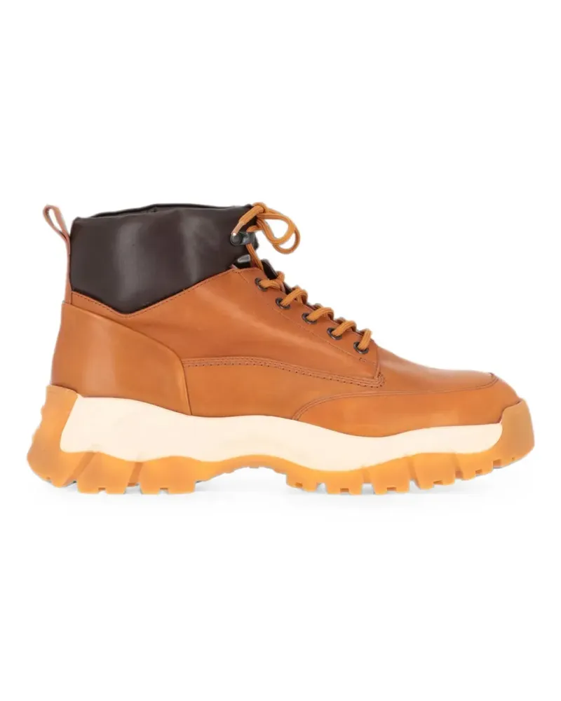 TOD'S Schnürstiefel mit Kontrasteinsatz - Braun Braun