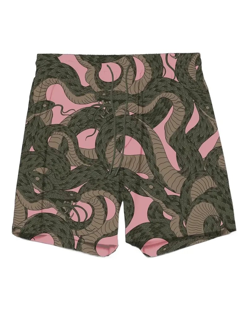 maharishi Badeshorts mit Schlangen-Print - Rosa Rosa
