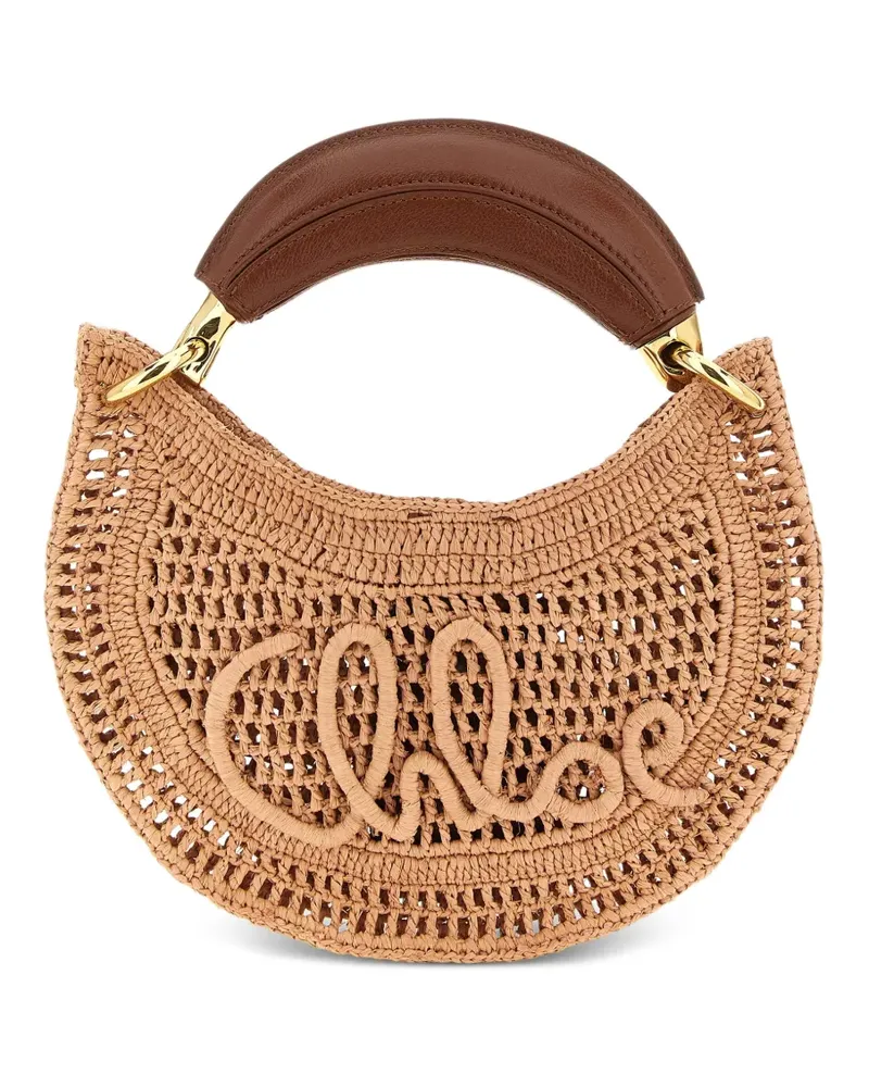 Chloé mini Summer Banana raffia tote bag - Nude Nude