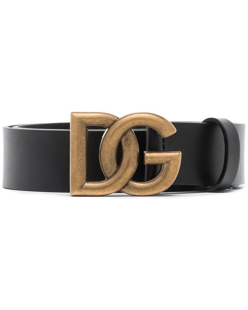 Dolce & Gabbana Gürtel mit DG-Schnalle - Schwarz Schwarz
