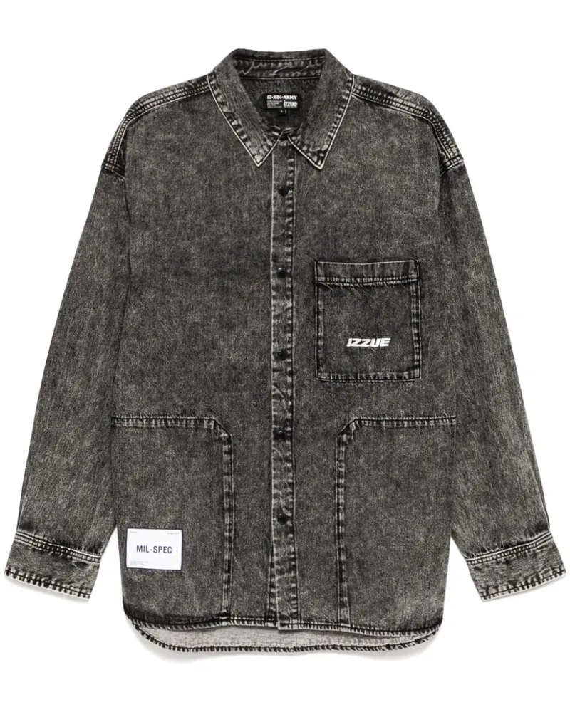 Izzue Hemdjacke aus Denim Schwarz