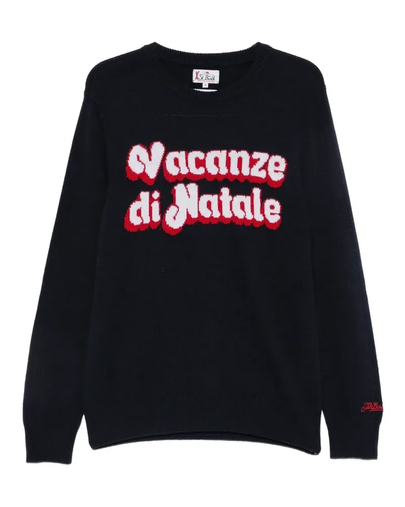 MC2 Saint Barth Pullover mit Logo-Intarsie - Schwarz Schwarz