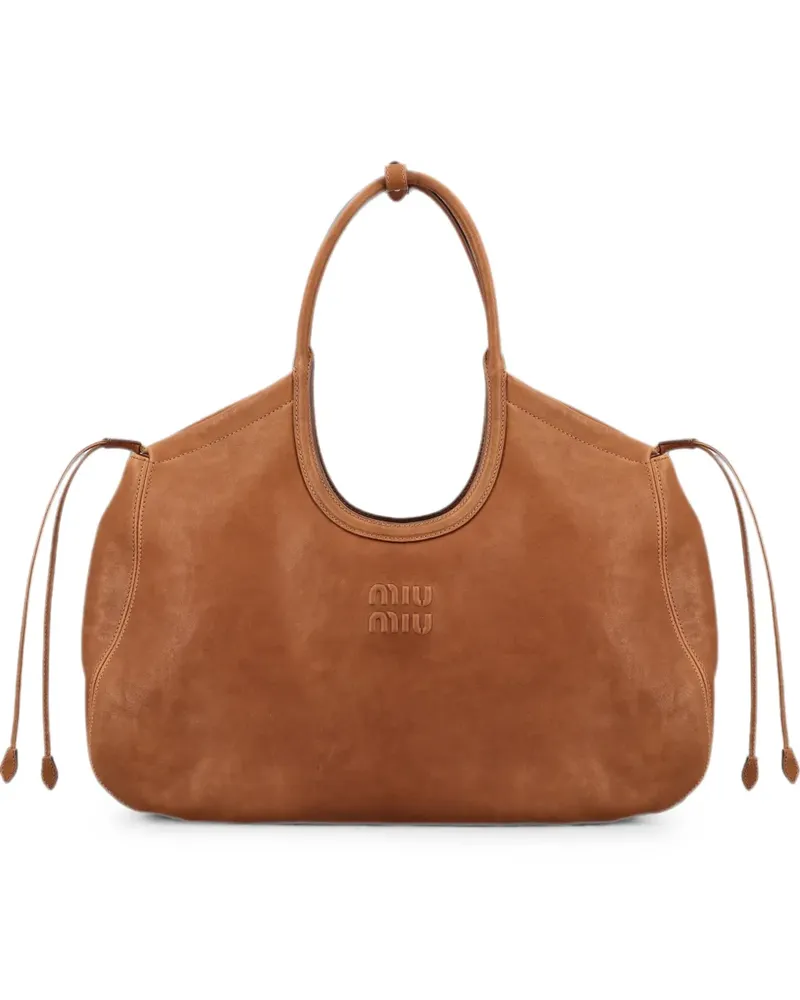 Miu Miu logo-embossed shoulder bag - Braun Braun