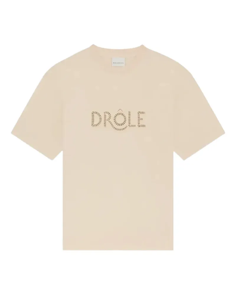 Drôle de Monsieur T-Shirt mit Logo - Nude Nude