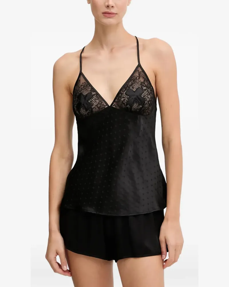 Chantelle Camisole-Top mit Kreuz-Print - Schwarz Schwarz