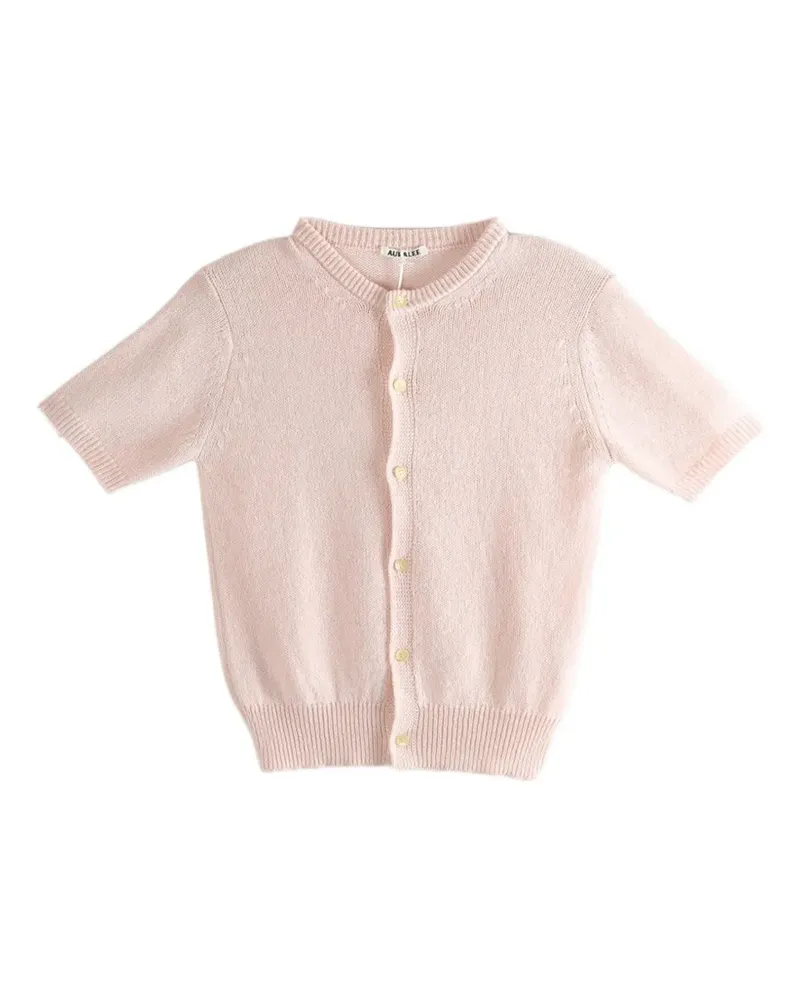 AURALEE button short-sleeve cardigan - Rosa Rosa