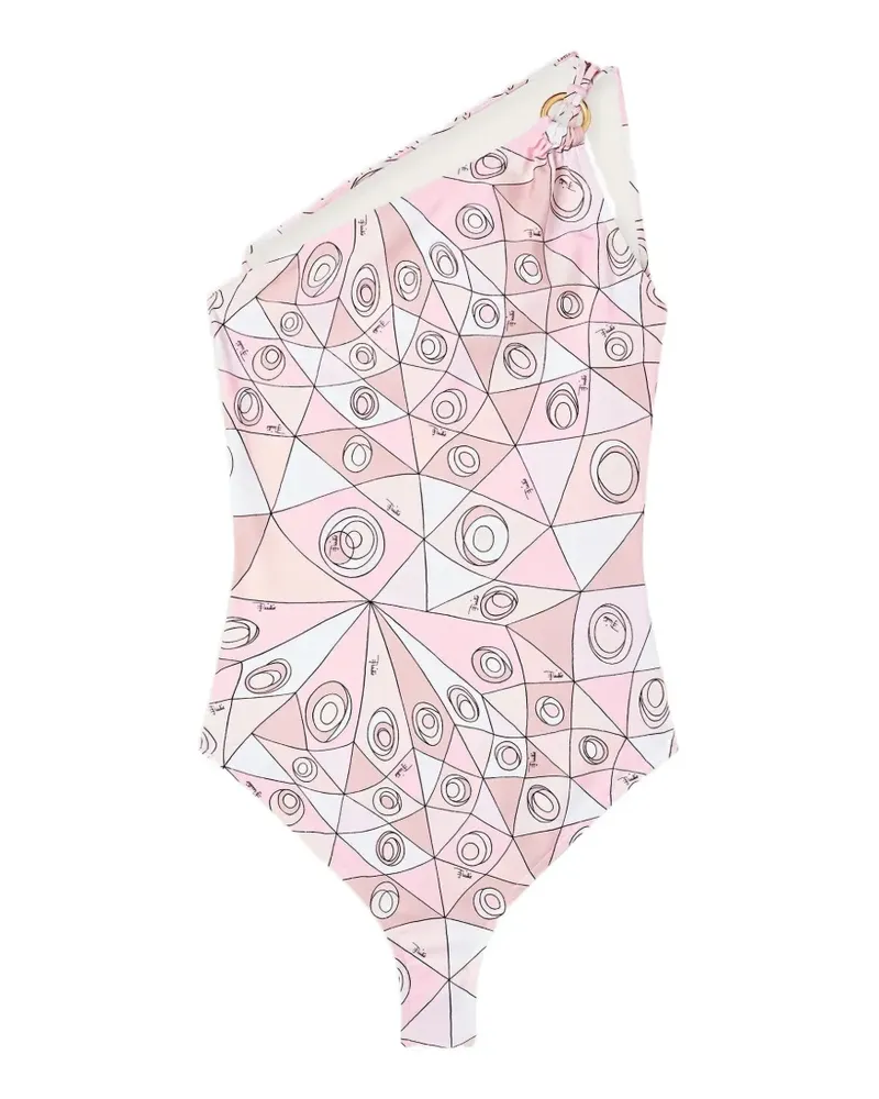 Emilio Pucci Asymmetrischer Badeanzug mit Occhi-Print - Rosa Rosa