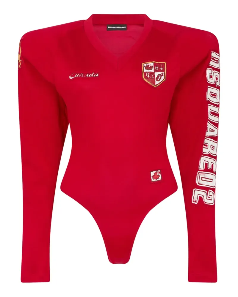 Dsquared2 Sportlicher Body mit grafischem Print - Rot Rot