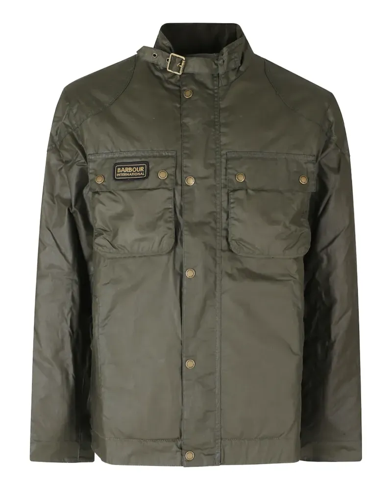 Barbour Winter Merton buckle-collar logo-patch jacket - Grün Grün
