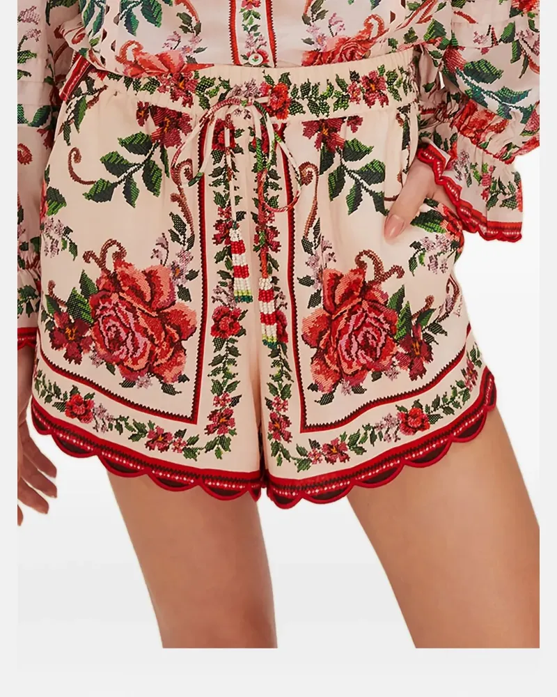 FARM Rio floral tapestry drawstring shorts - Rosa Rosa