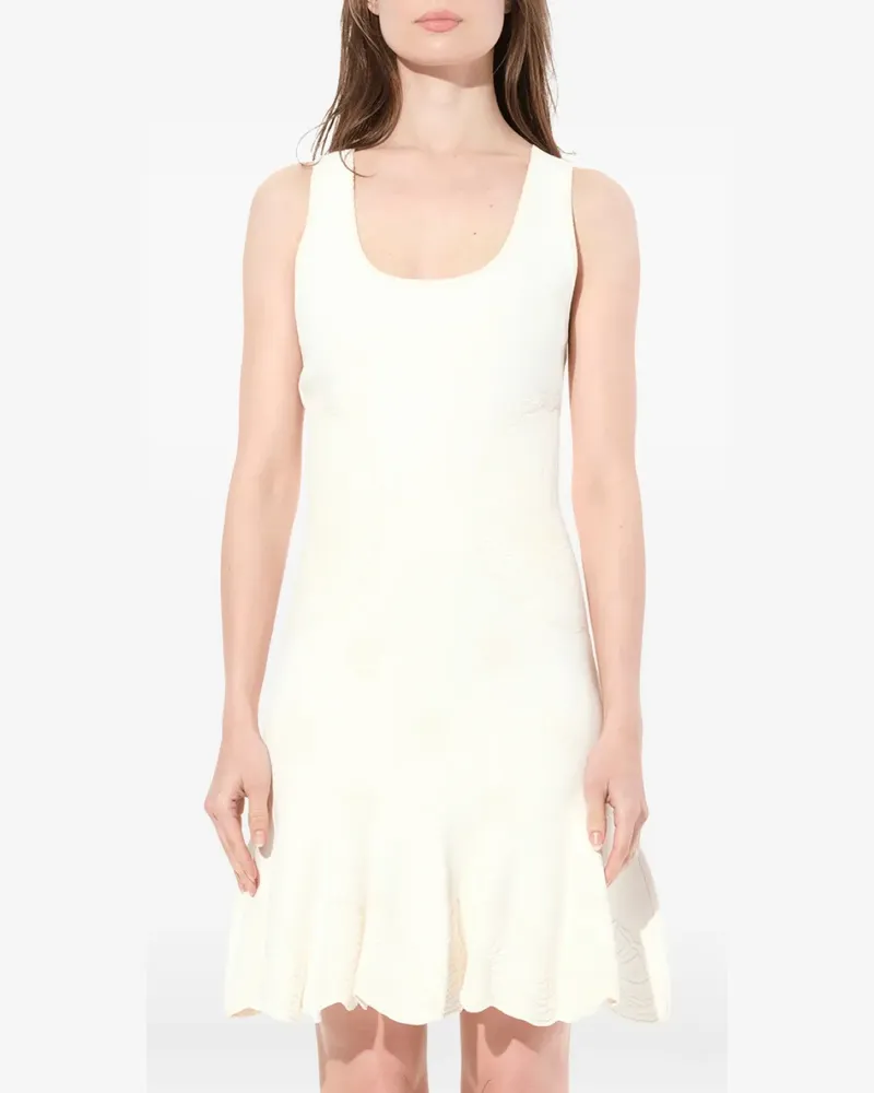 Alexander McQueen Kleid mit Muschelstickerei - Weiß Weiß