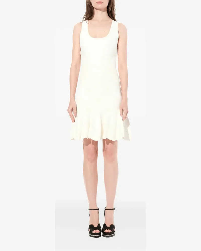 Alexander McQueen Kleid mit Muschelstickerei - Weiß Weiß