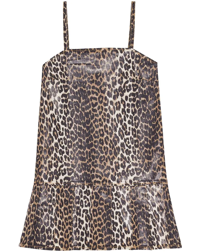 Ganni Minikleid mit foliertem Finish - Braun Braun