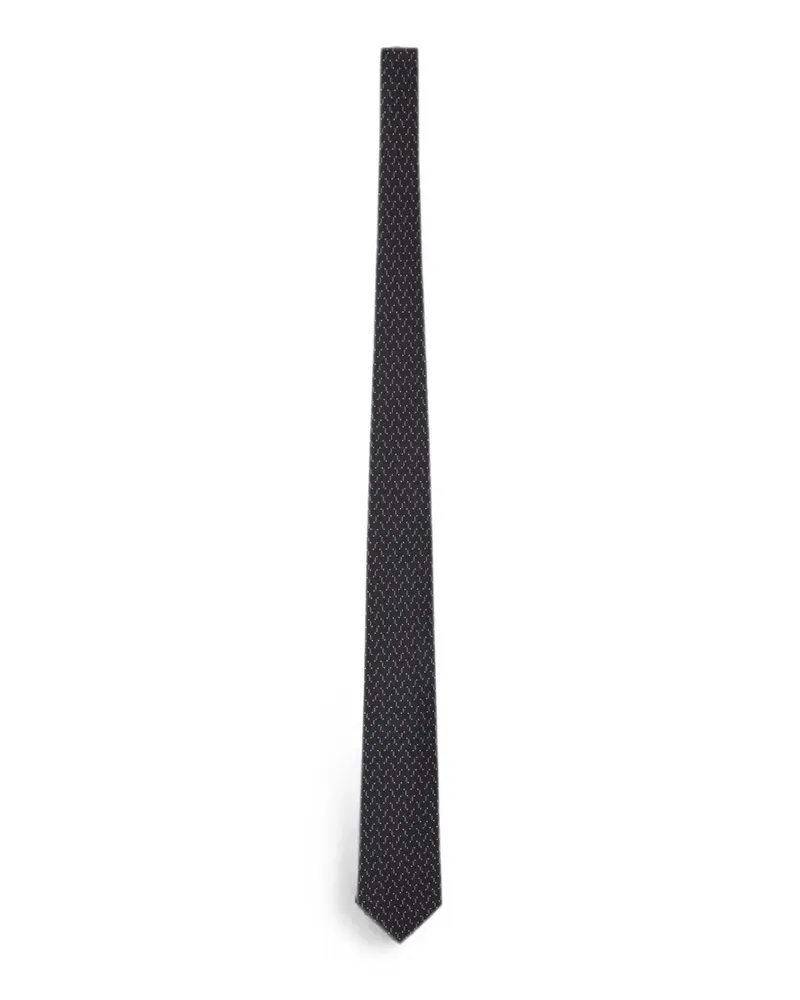LARDINI Gemusterte Seidenkrawatte - Schwarz Schwarz