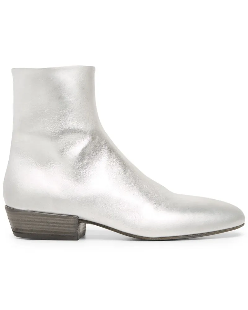 Marsèll Stiefeletten aus Metallic-Leder - Silber Silber