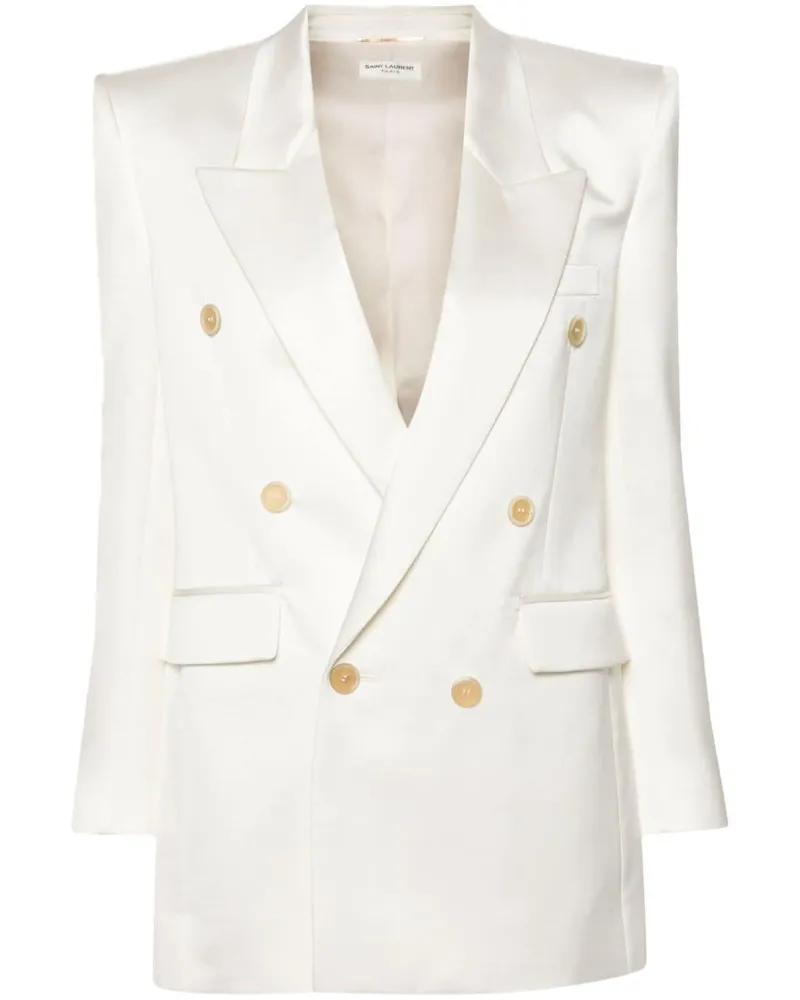 Saint Laurent Doppelreihiger Blazer - Weiß Weiß
