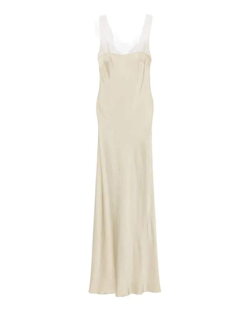 forte_forte lace-trim satin maxi dress - Nude Nude