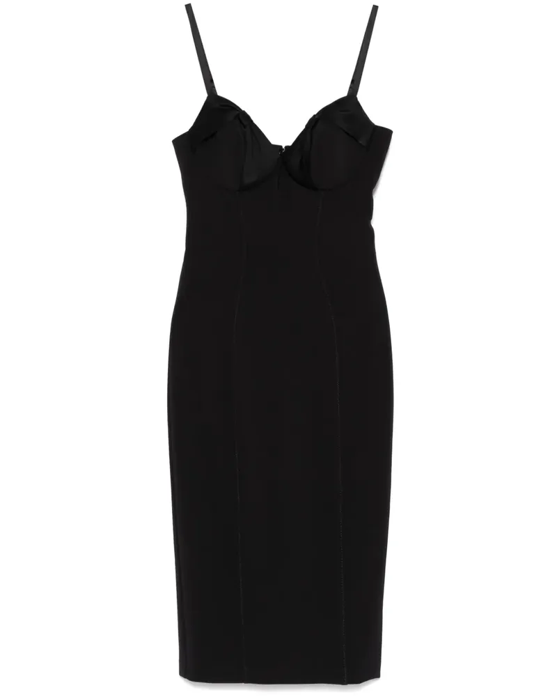 Elisabetta Franchi Krepp-Minikleid mit Satinschleifen - Schwarz Schwarz