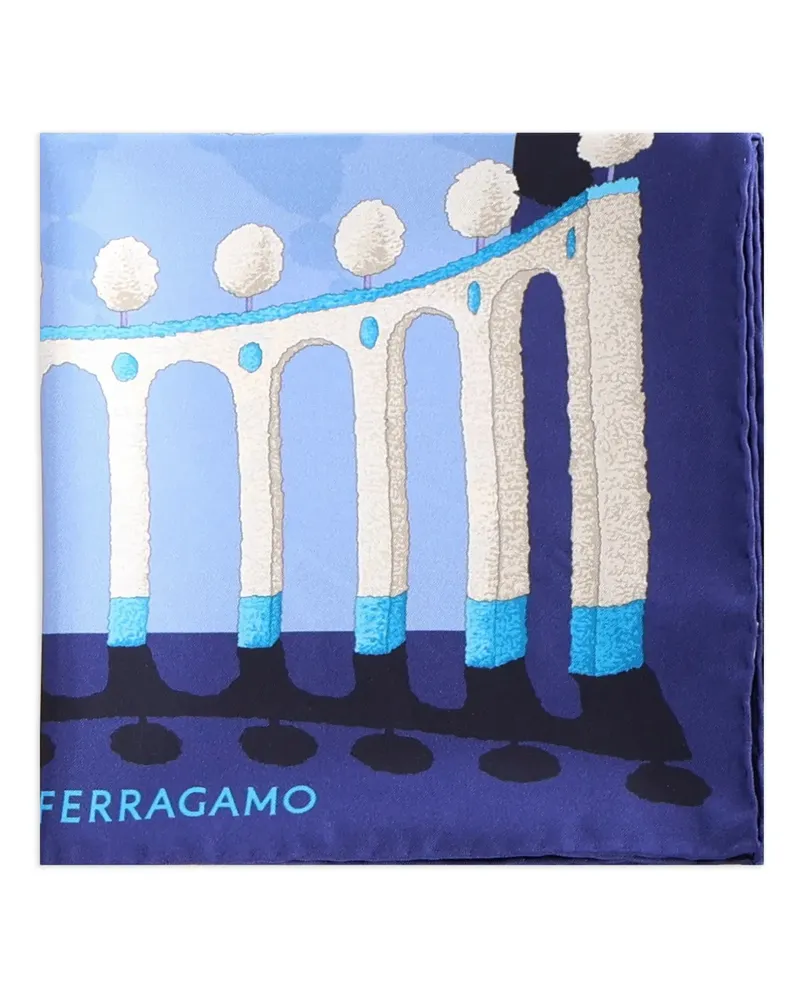 Ferragamo patterned scarf - Blau Blau