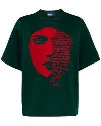 kolor T-Shirt mit Gesicht-Print Grün