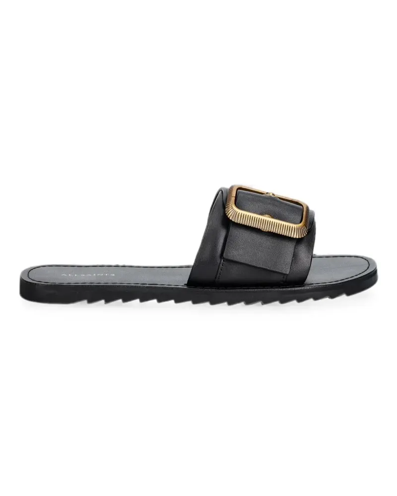 AllSaints Ella buckle-detail leather slides - Schwarz Schwarz