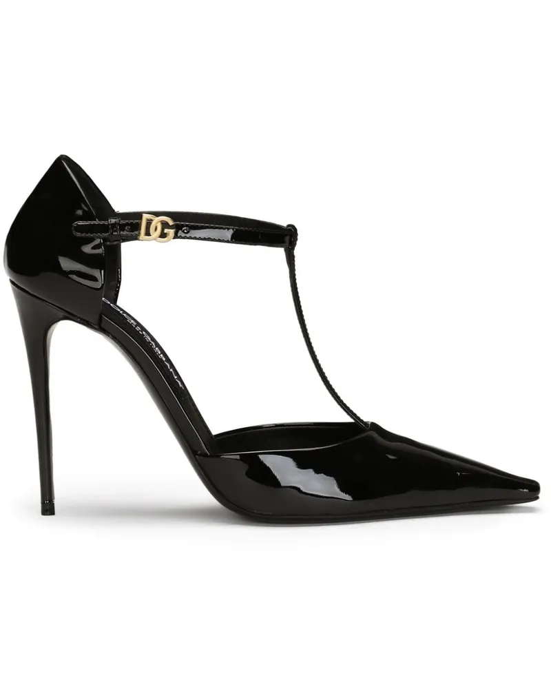 Dolce & Gabbana Pumps mit DG-Schild 105mm - Schwarz Schwarz