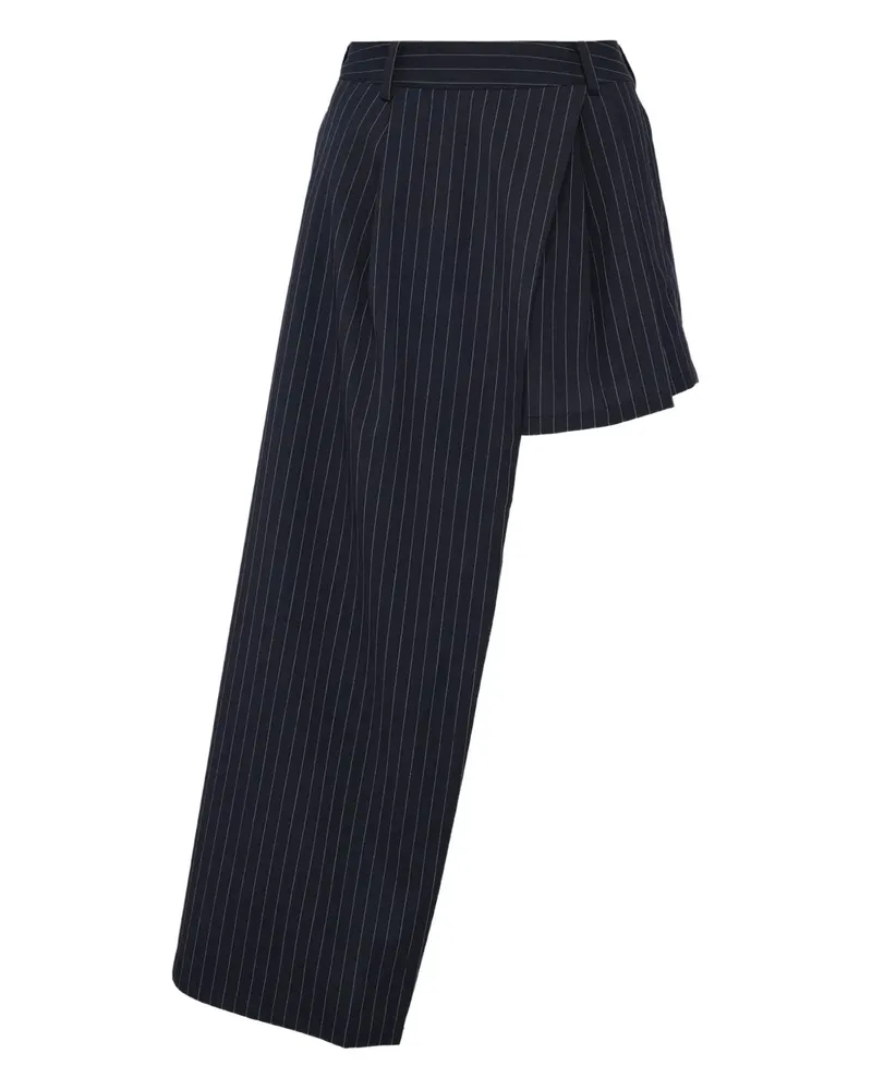 BONBOM sash-detail pinstripe shorts - Blau Blau