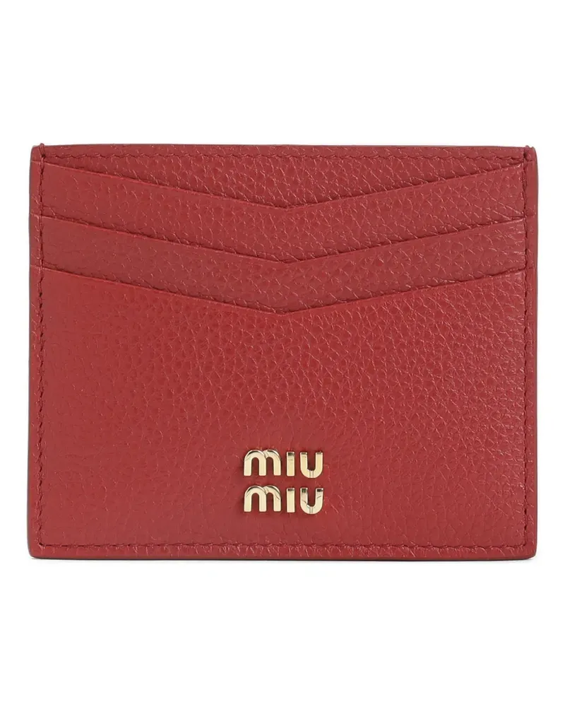 Miu Miu logo leather card holder - Rot Rot