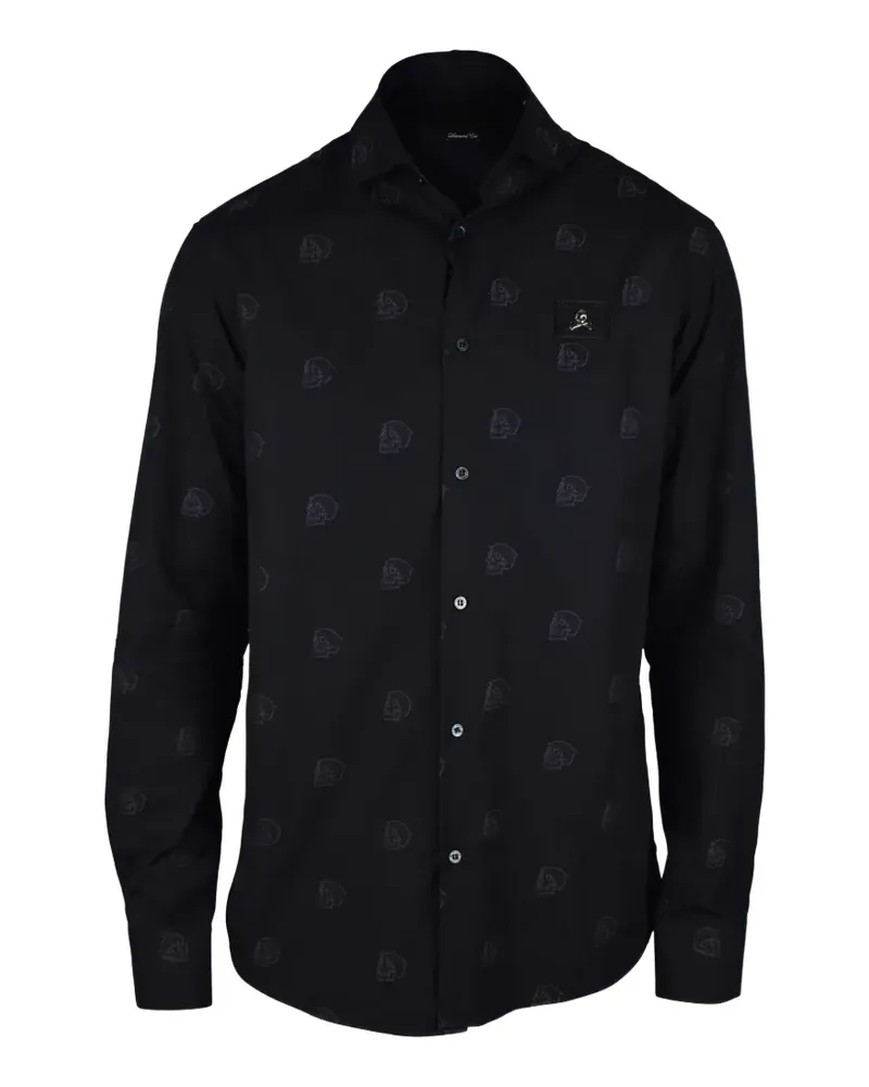 Philipp Plein Hemd mit Muster - Schwarz Schwarz