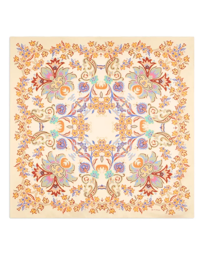 Etro Seidenschal mit Print - Nude Nude