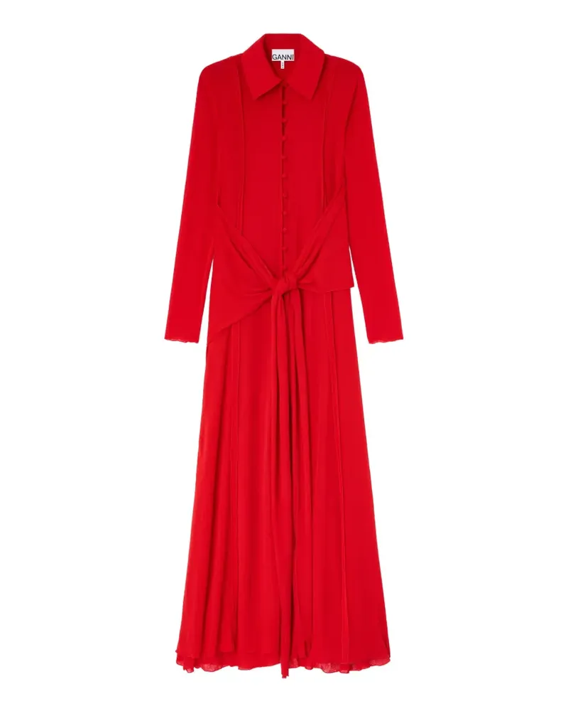 Ganni Maxikleid mit Knöpfen - Rot Rot