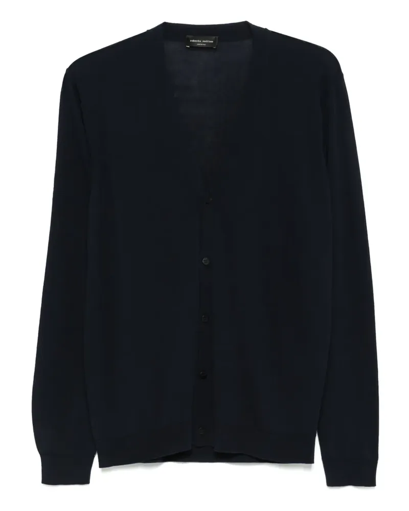 Roberto Collina Fein gestrickter Cardigan - Blau Blau