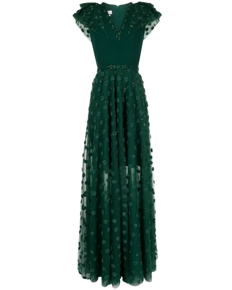 Saiid Kobeisy Gepunktetes Tüllkleid - Grün Grün