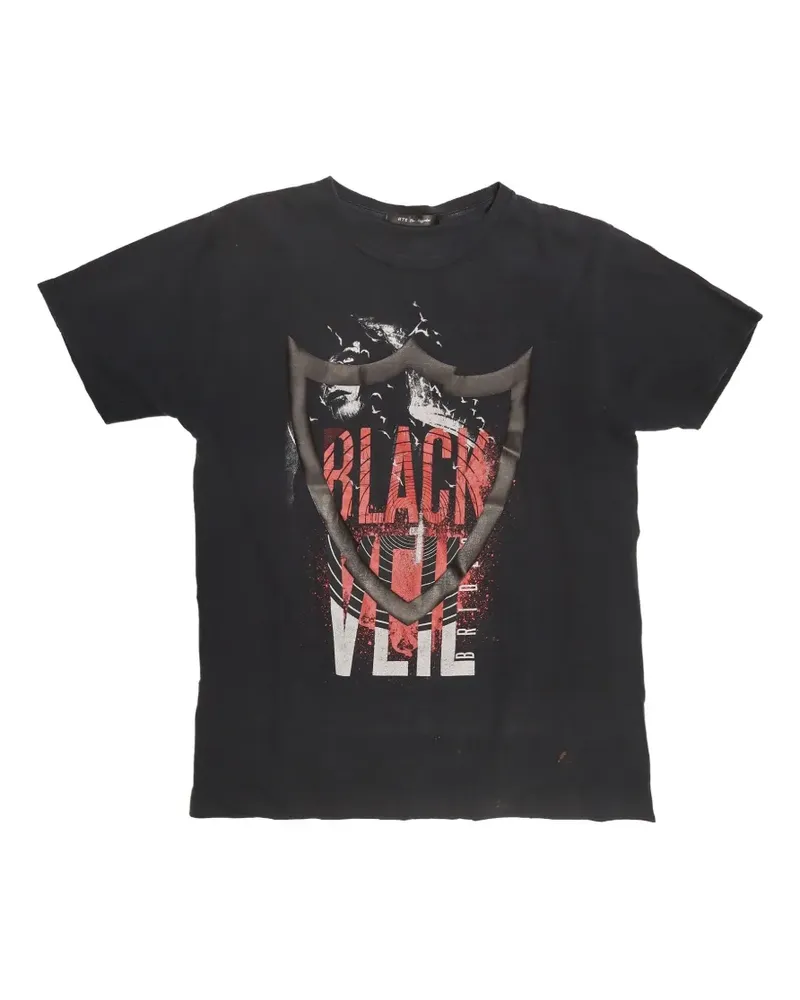 HTC Hollywood Trading Company logo-print graphic T-shirt - Schwarz Schwarz