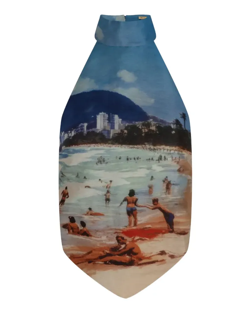 Cult Gaia Bina Oberteil mit Strand-Print - Blau Blau