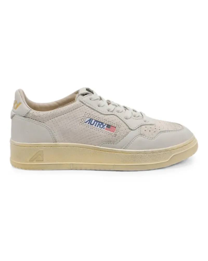 AUTRY Medalist Super suede-trim sneakers - Nude Nude