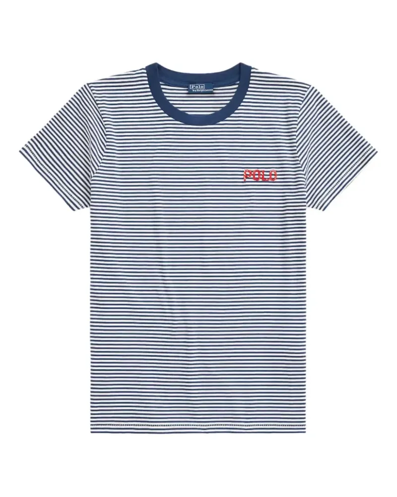 Ralph Lauren Gestreiftes T-Shirt mit Logo - Blau Blau
