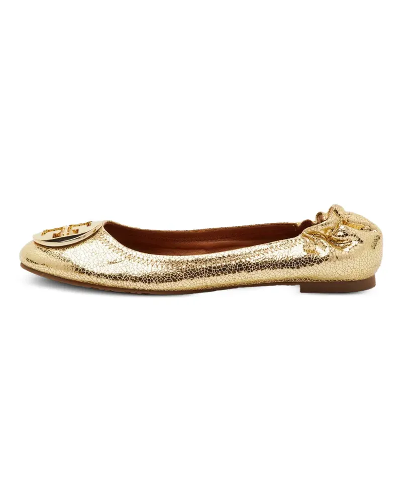 Tory Burch Minnie Ballerinas mit Logo - Gold Gold